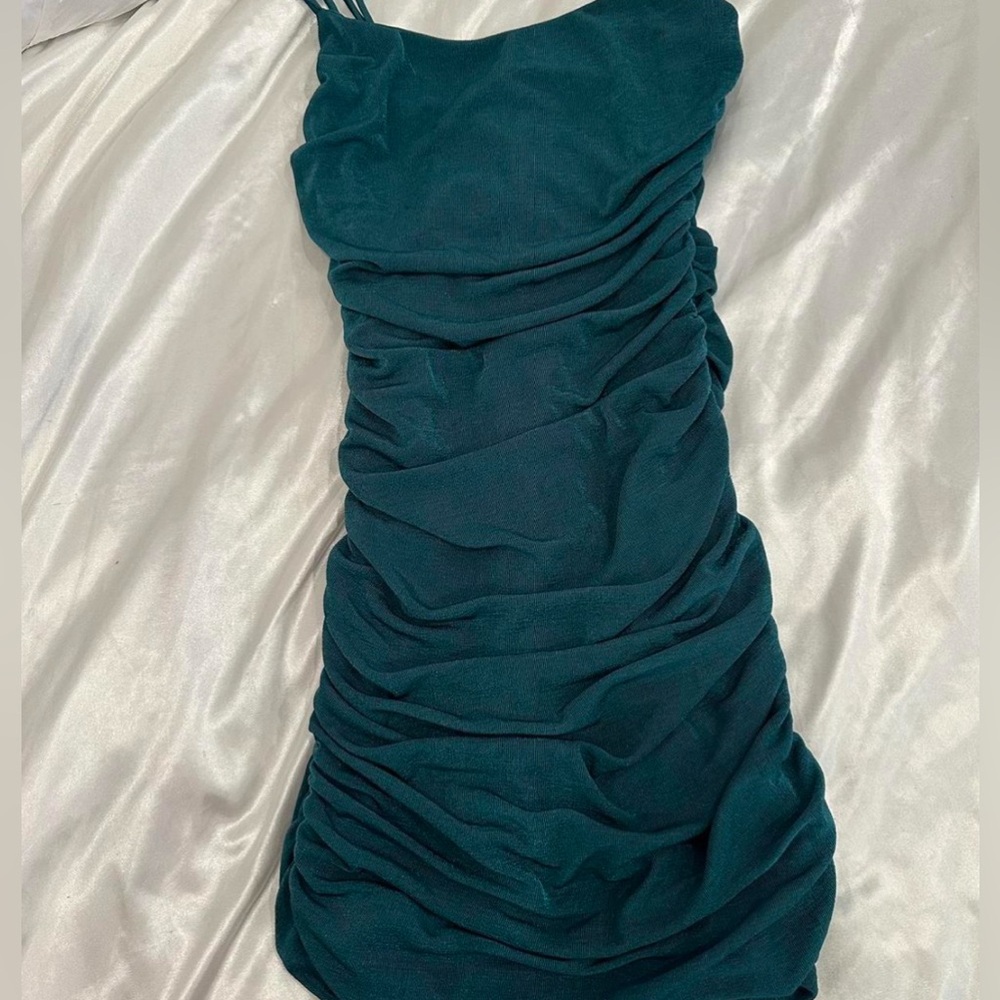 Emerald green Lucy in the Sky mini dress